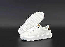 Жіночі шкіряні кросівки Louis Vuitton білого кольору (Кеди Луї Віттон)