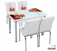Комплект кухонный стол и стулья 4 шт 70х110 СВ 018 СК, Лидер