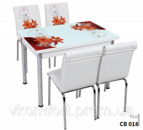 Комплект кухонный стол и стулья 4 шт 70х110 СВ 018 СК, Лидер - фото 1 - id-p1382053332