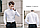 Класична пряма однотонна чоловіча сорочка з довгим рукавом "Classic" (білий), фото 2