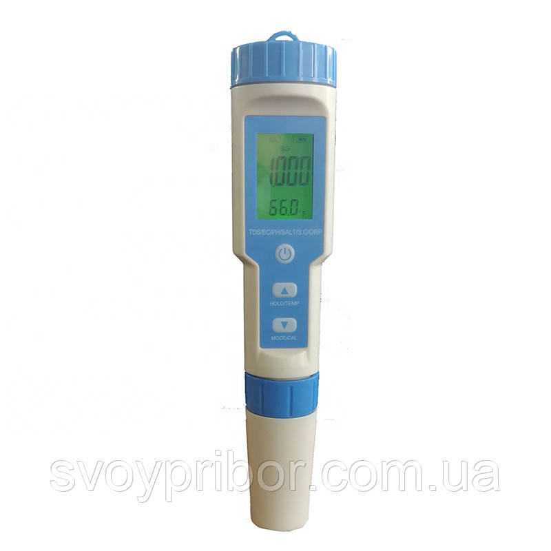Комбінований 7в1 PH/TDS/EC/ORP/SALINITY/S. G./TEMP СОМ-600 (з підсвічуванням), фото 1