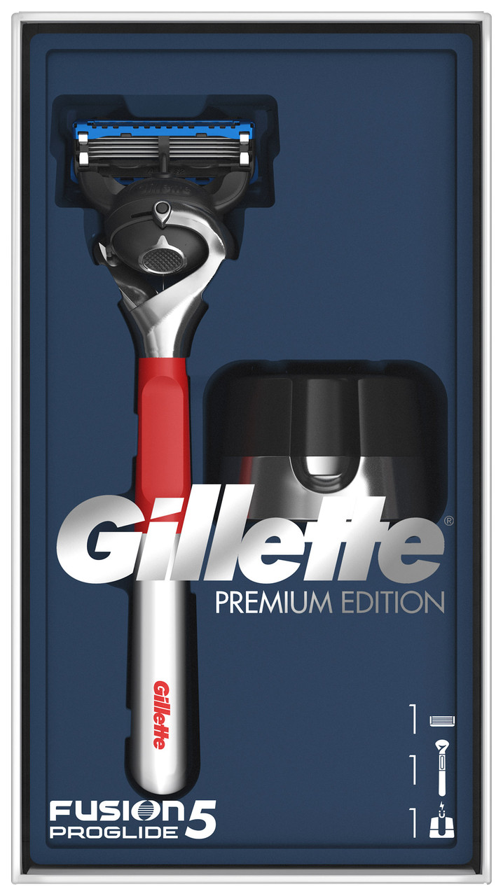 Подарунковий набір Gillette Fusion5 Proglide Premium Edition (станок з касетою + підставка)