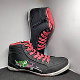 Черевики-кросівки для дівчаток з блискавкою і кольоровими шнурками - РОЖЕВІ шнкрки, фото 2