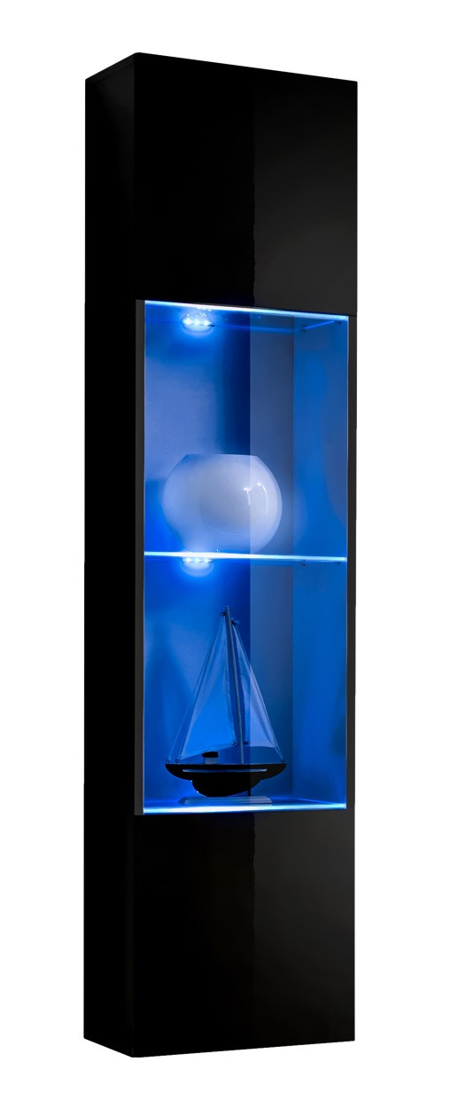 Вітрина навісна Typ 42 FLY ASM MEBLE чорний/чорний глянець, фото 1