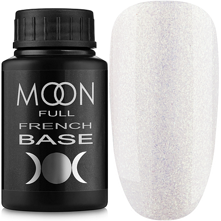 Каучукова база MOON FULL French No14, 30 мл молочний із золотим шимером, фото 1