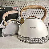 Чайник зі свистком 3 л із неіржавкої сталі Edenberg EB-8809 Чайник для індукційної плити Чайник газовий, фото 2