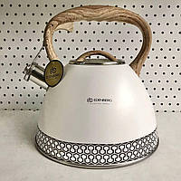 Чайник зі свистком 3 л із неіржавкої сталі Edenberg EB-8809 Чайник для індукційної плити Чайник газовий