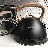 Чайник зі свистком 3 л із неіржавкої сталі Edenberg EB-8809 Чайник для індукційної плити Чайник газовий, фото 5