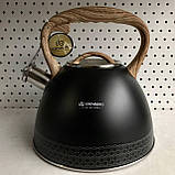 Чайник зі свистком 3 л із неіржавкої сталі Edenberg EB-8809 Чайник для індукційної плити Чайник газовий, фото 6