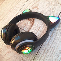 Наушники ушки кошки кошачьи Wireless Headset Cat ZTN-28 кошачьи ушки с LED подсветкой и Bluetooth Фото в живую