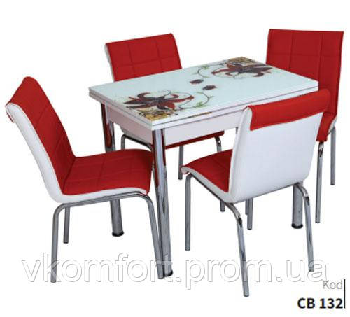 Комплект кухонный стол и стулья 4 шт 60х90 СВ 132 СК, Лидер - фото 1 - id-p1382265105