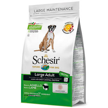 Сухий корм Schesir Dog Large Adult ШЕЗІР для собак великих порід з ягням, 12 кг