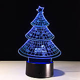 3D Світильник, "Ялинка", Незвичайні новорічні подарунки, Прикольний подарунок на новий рік, Цікаві ідеї, фото 4