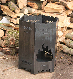 Пічка під сковороду казанок для зручного приготування страв на природі біля водойми або в лісі