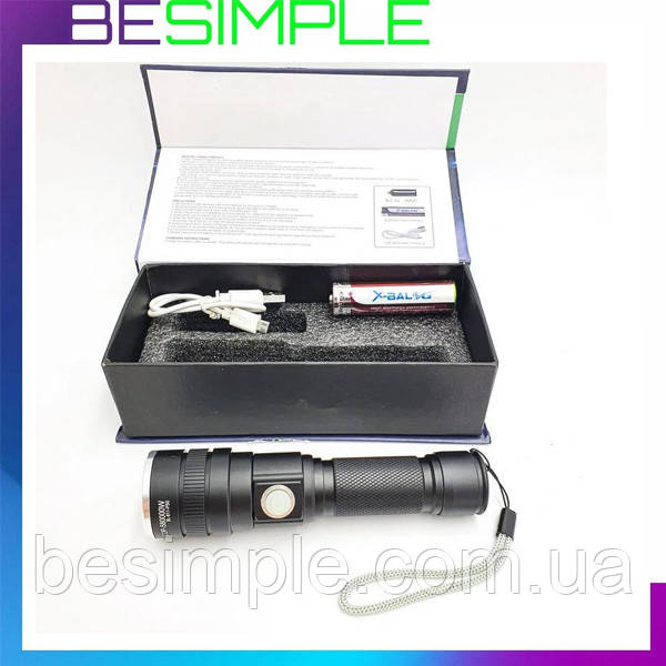 Ліхтарик акумуляторний BL 611-P50 / Похідний ліхтарик / Ручний потужний ліхтарик, фото 1