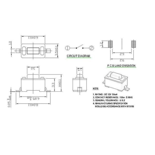 Кнопка 3,5*6*5мм SMD