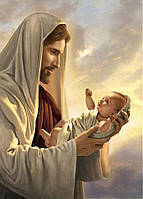 Алмазная Мозаика SHLab Иисус с Младенцем Набор Вышивки Камнями SH-17300 30x40 см (Полная Выкладка)