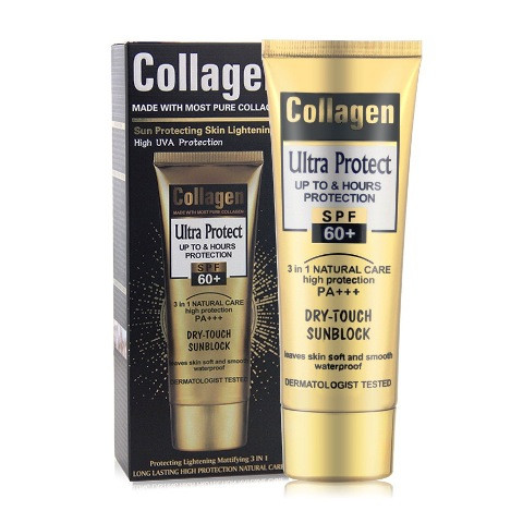 Сонцезахисний крем Wokali Collagen Ultra Protect Dry Touch 3 в 1 Захист SPF 60+ 100 мл, фото 1