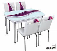Комплект кухонный овальный стол и стулья 4 шт 75х120 ОСВ 007 СК, Лидер