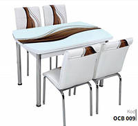 Комплект кухонный овальный стол и стулья 4 шт 75х120 ОСВ 009 СК, Лидер
