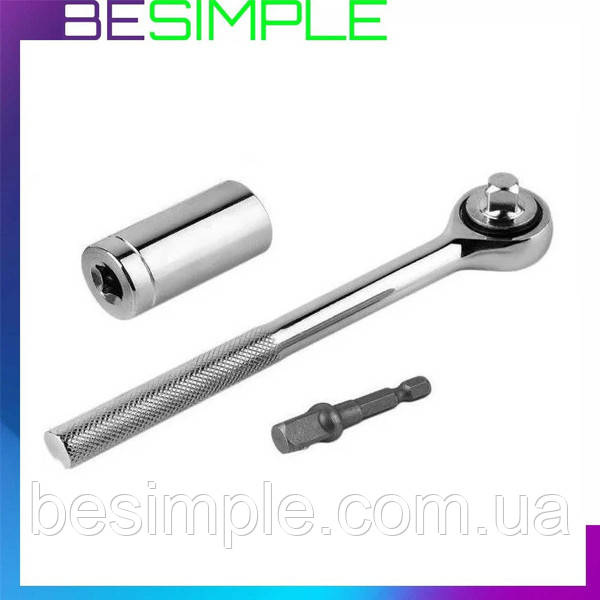 Тріскачка з універсальною головкою TOOL 7-19мм, фото 1