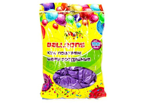 Кульки повітряні Kidis 2,8 грам 12 " перламутрові фіолетові (1шт) арт.8645, фото 1