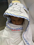 Дитячий махровий рушничок з куточком і рукавичкою для новонароджених, фото 7