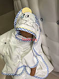 Дитячий махровий рушничок з куточком і рукавичкою для новонароджених, фото 10