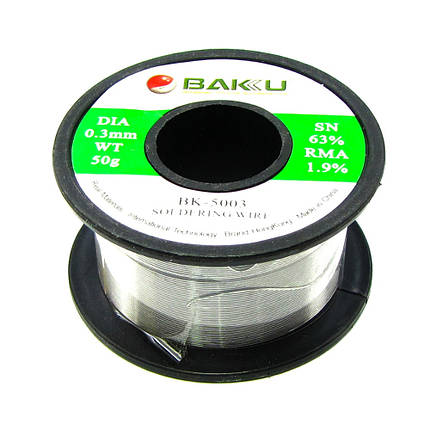 Припой BAKU BK-5003 (0.3 мм, Sn 63% , Pb 35.1%, rma 1.9%), фото 2