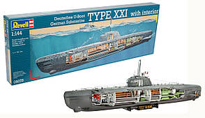 U-Boot Typ XXI U 2540. Збірна модель (з інтер'єром) підводного човна в масштабі 1/144. REVELL 05078