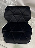 Барний стілець SET Сет чорний оксамит + чорний метал, стілець візажиста, фото 2