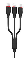 Кабель для зарядки телефона/ смартфона Borofone 3в1 BX17 Lightning + Micro + Type-C 2 А 1 м Чорний, фото 6