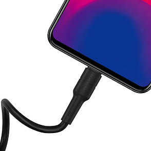 Кабель для зарядки телефона/ смартфона Borofone BX30 Silicone USB - Micro-USB 2.4 А 1 м Чорний, фото 4