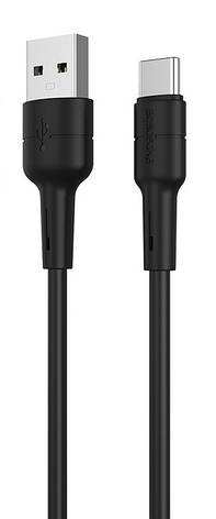 Кабель для зарядки телефона/ смартфона Borofone BX30 Silicone USB - Type-C 3 А 1 м Чорний, фото 3