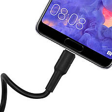 Кабель для зарядки телефона/ смартфона Borofone BX30 Silicone USB - Type-C 3 А 1 м Чорний, фото 4