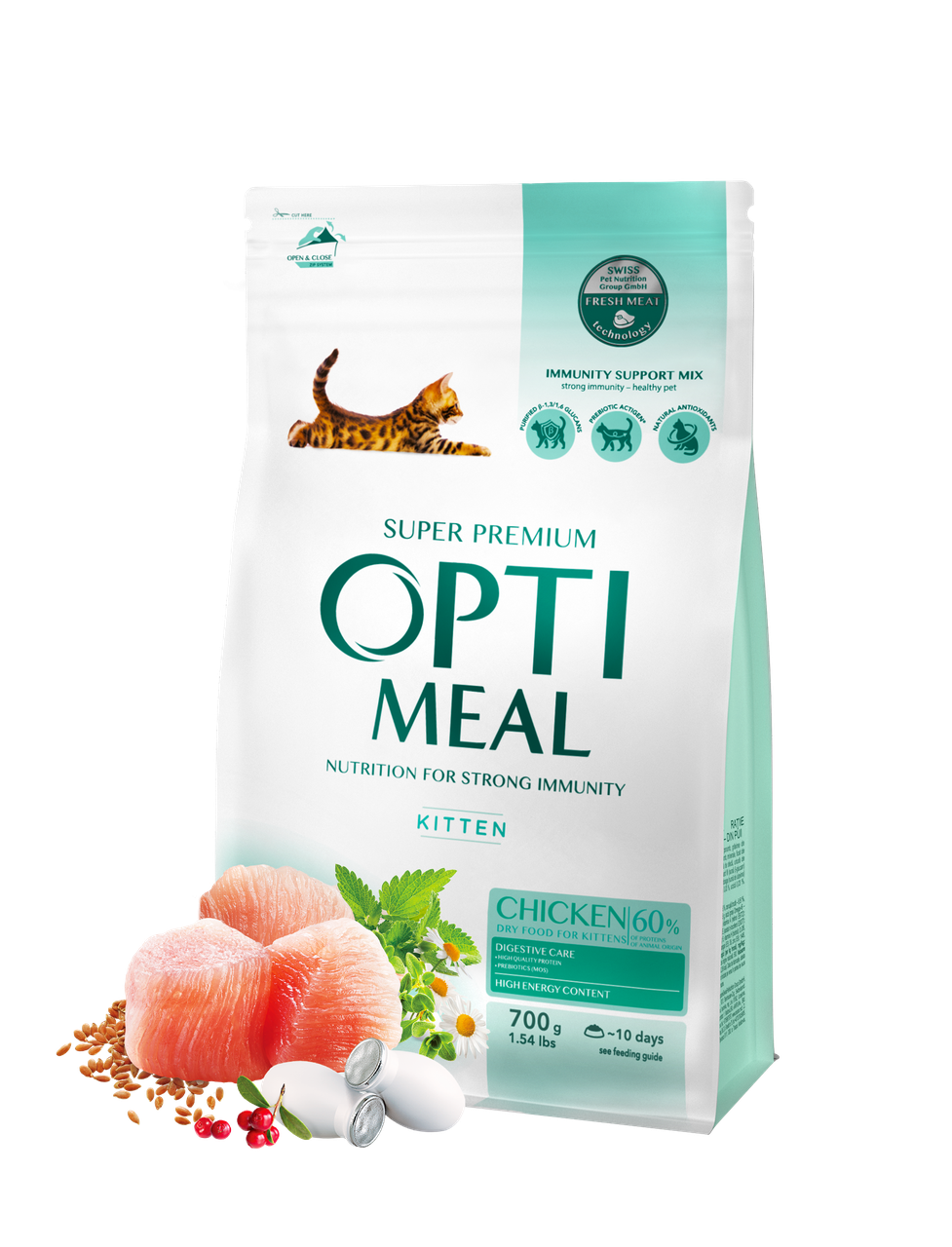 Optimeal Kitten Повнораціонний сухий корм для кошенят - курка 0.7 КГ