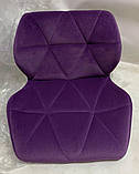 Стілець на колесах SET Сет пурпуровий оксамит для майстра манікюру на чорній хрестовині, фото 2