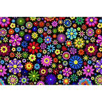 Фетр с рисунком цветочный принт "Цветы абстракция" ЦП017
