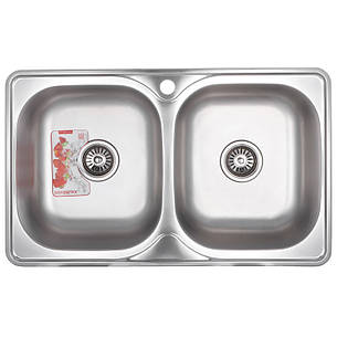 Мийка кухонна ZX Чехія Z7848D-08-180MD DOUBLE (micro decor) (ZS0579), фото 1