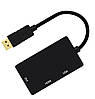 Перехідник 3 в 1 Display Port HDMI / DVI / VGA Black (5481), фото 3