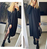 Стильна жіноча сукня міді під пояс вільного крою, фото 2