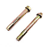 Анкер однораспорний 12x75 M10 з гайкою жовтий цинк  60 шт, фото 7