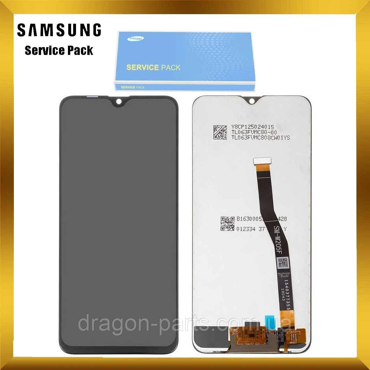 Дисплей Samsung M205 Galaxy M20 2019 з сенсором Без рамки Чорний Black оригінал , GH82-18682A БР
