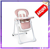 Детский стульчик для кормления Bambi M 3890 на колесиках стул для еды прикорма с 6 месяцев розовый