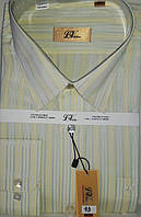Рубашка мужская LViktor vd-0073 салатовая в полоску классическая с длинным рукавом