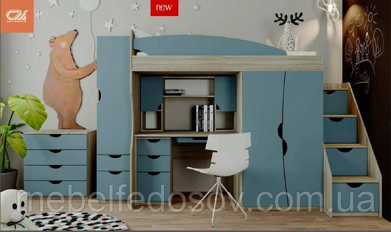 Кровать-горка со шкафом Саванна (Світ мебелів) 1950х860х1805мм - фото 5 - id-p70545322