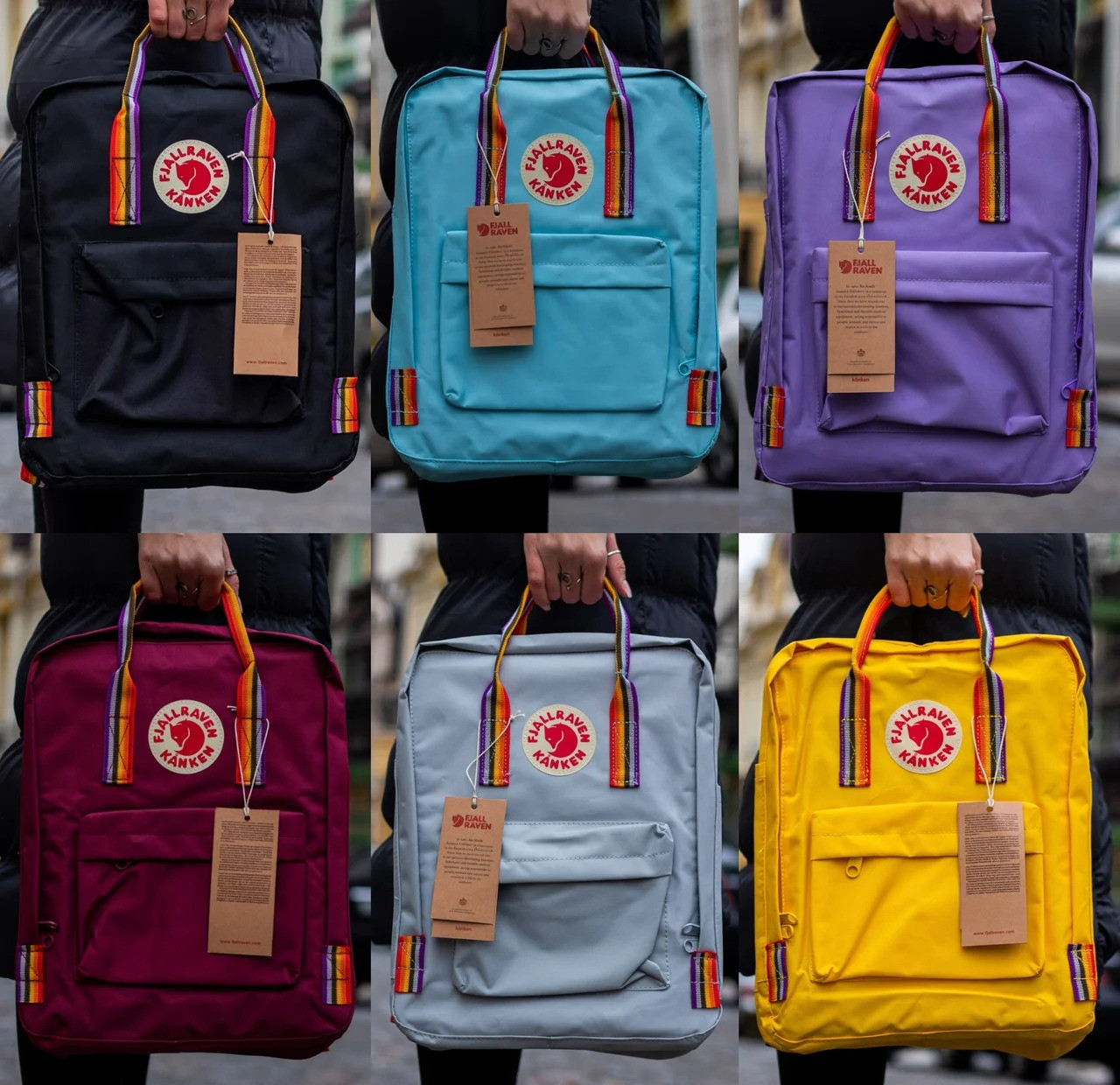 Рюкзак Fjallraven Kanken Classic Rainbow 16 л Багато кольорів (тканинна підкладка)