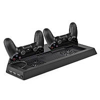 Подставка для игровой приставки PS4 STANDART и подзарядки двух джойстиков PS4