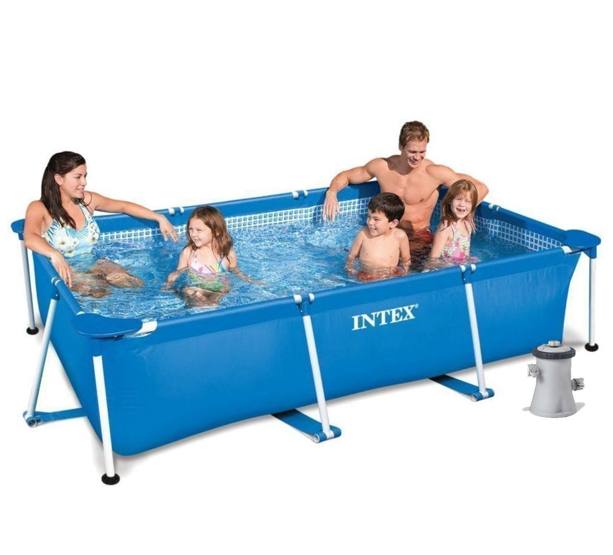 Каркасний басейн Intex 28271-3, 260х160х65 см (картріджний фільтр-насос 2 006 л/год, тент, підстилка), фото 1