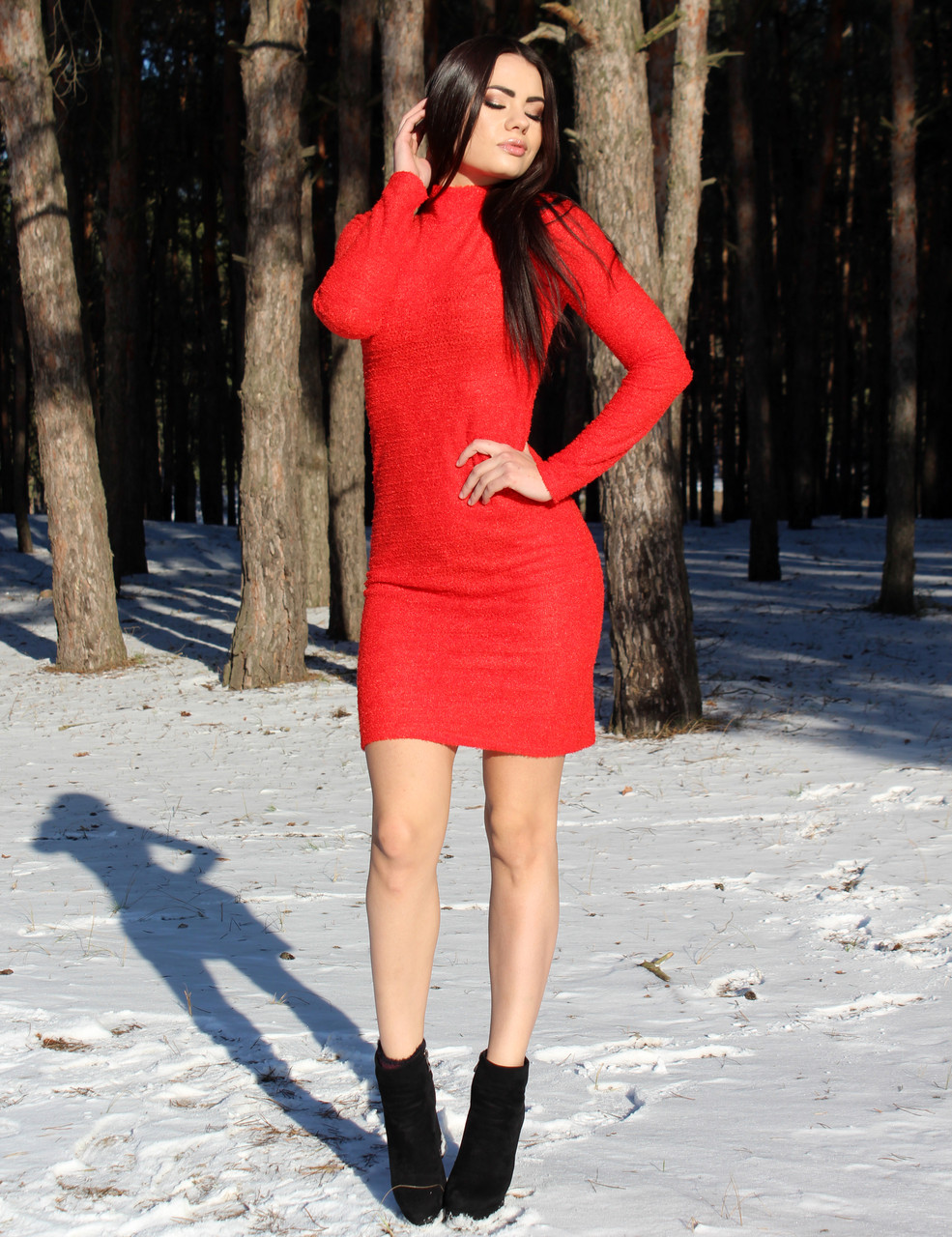 Жіноча сукня-водолазка червоного кольору